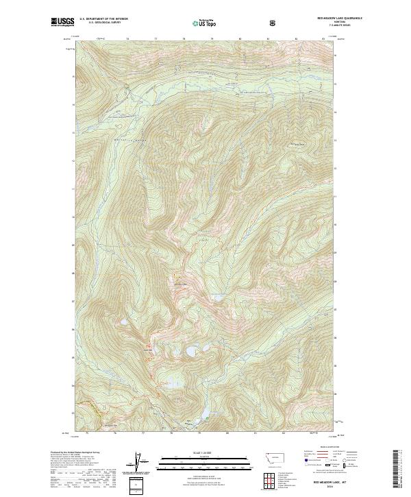 Red Meadow Lake topographic map thumbnail