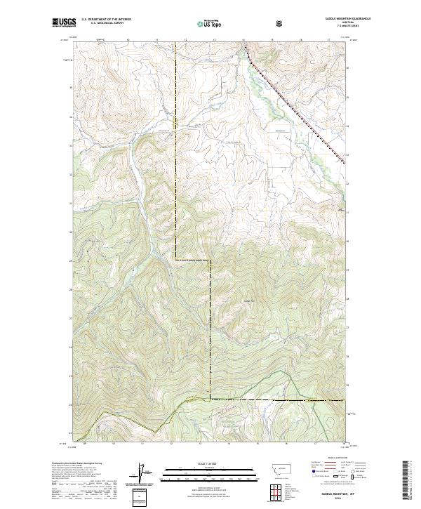 Saddle Mountain topographic map thumbnail