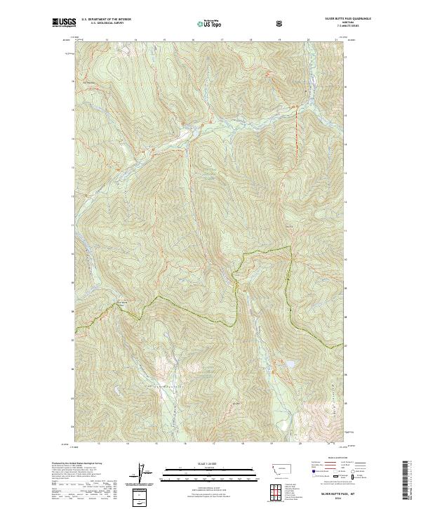 Silver Butte Pass topographic map thumbnail