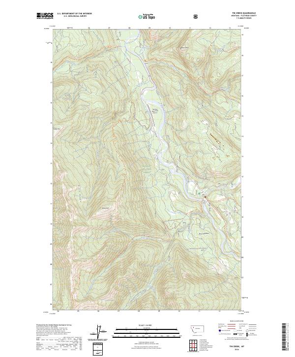 Tin Creek topographic map thumbnail
