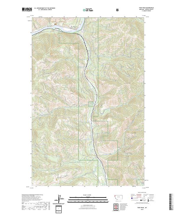 Tony Peak topographic map thumbnail