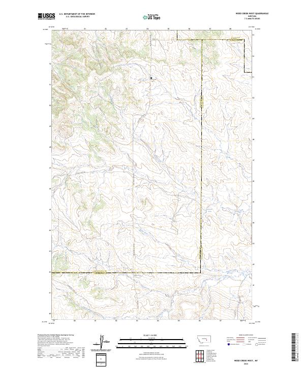 Weed Creek West topographic map thumbnail