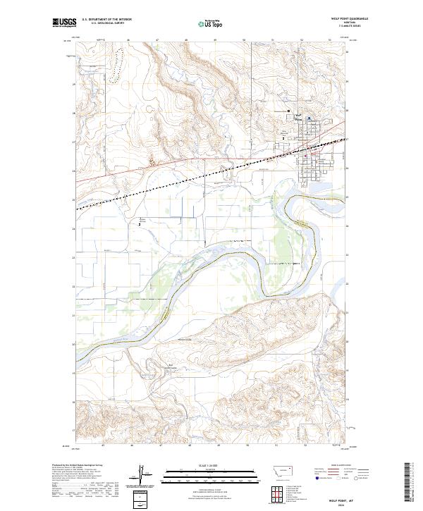 Wolf Point 2024 topographic map thumbnail