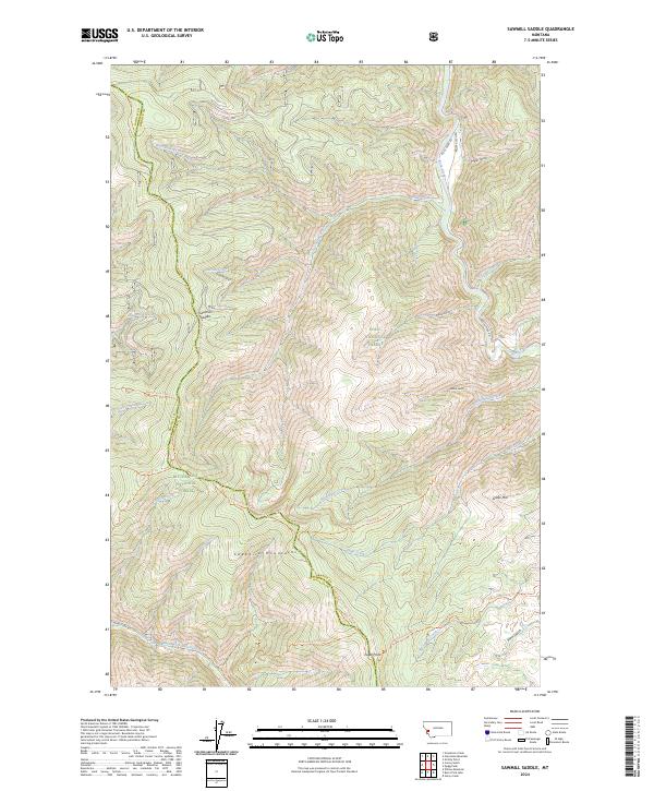 Sawmill Saddle topographic map thumbnail
