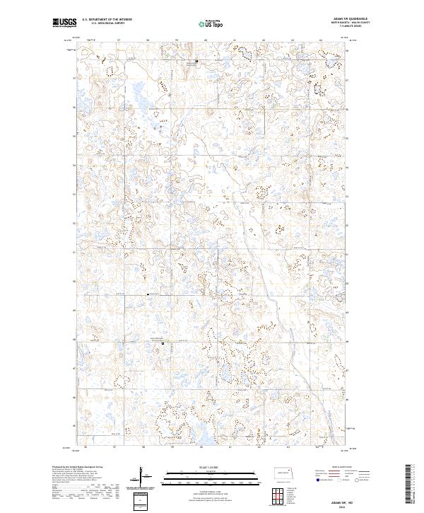 Adams SW topographic map thumbnail