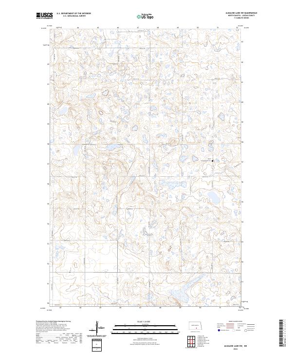 Alkaline Lake SW topographic map thumbnail