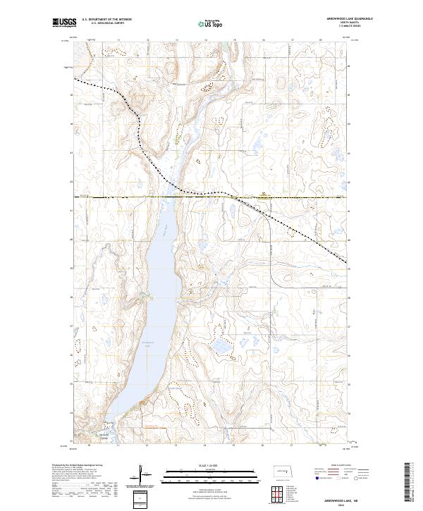 Arrowwood Lake topographic map thumbnail