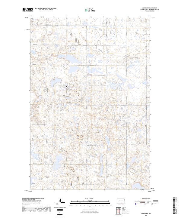 Ashley NE topographic map thumbnail