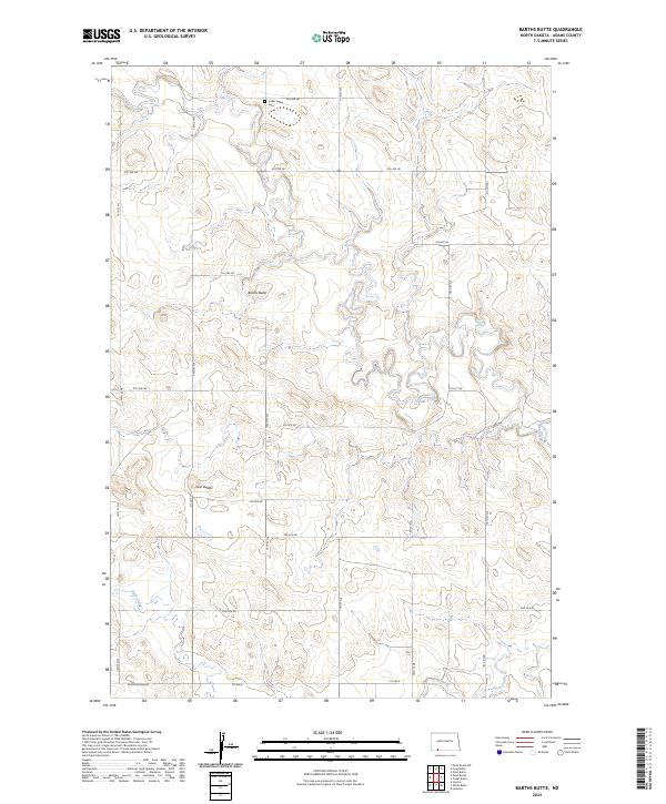 Barths Butte topographic map thumbnail