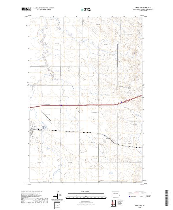 Beach East topographic map thumbnail
