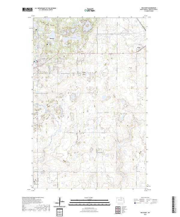 Belcourt topographic map thumbnail