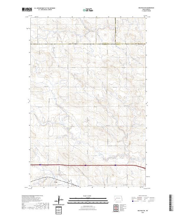 Belfield NE topographic map thumbnail