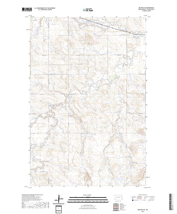 Belfield SE topographic map thumbnail