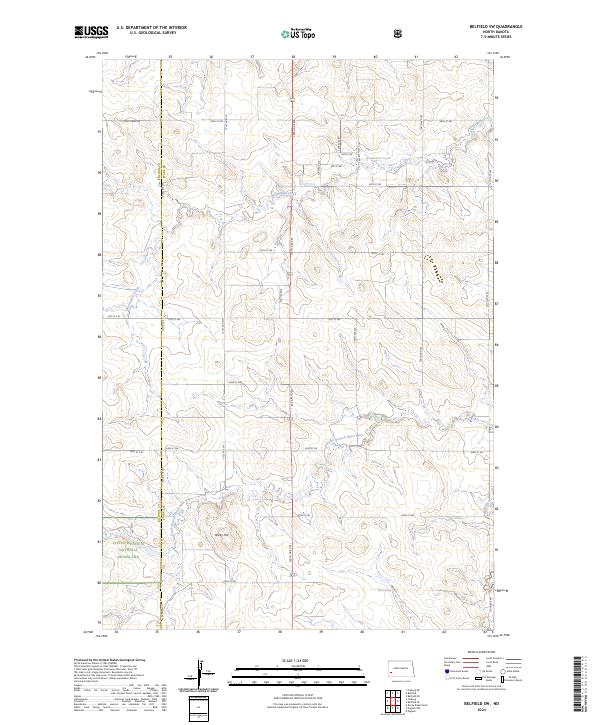 Belfield SW topographic map thumbnail