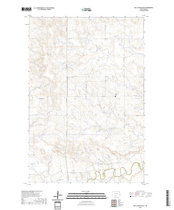 Bell Coulee East topographic map thumbnail