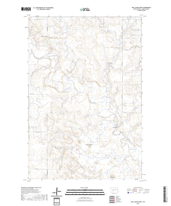 Bell Coulee West topographic map thumbnail