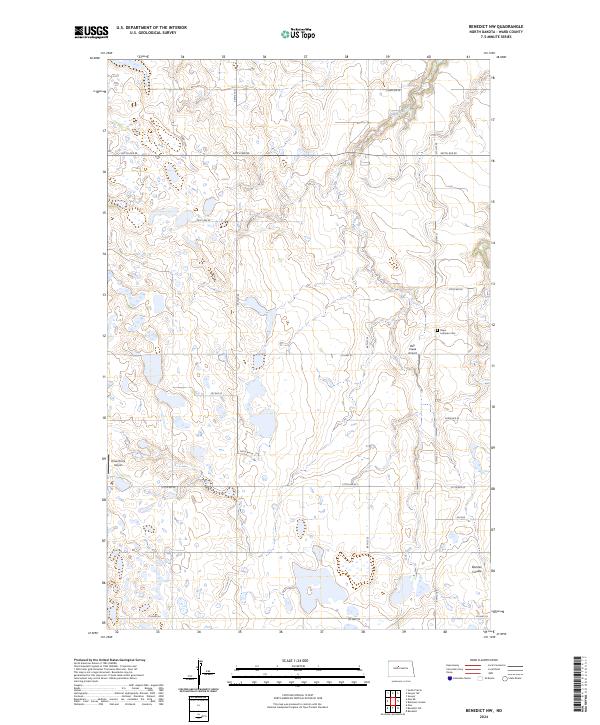 Benedict NW topographic map thumbnail