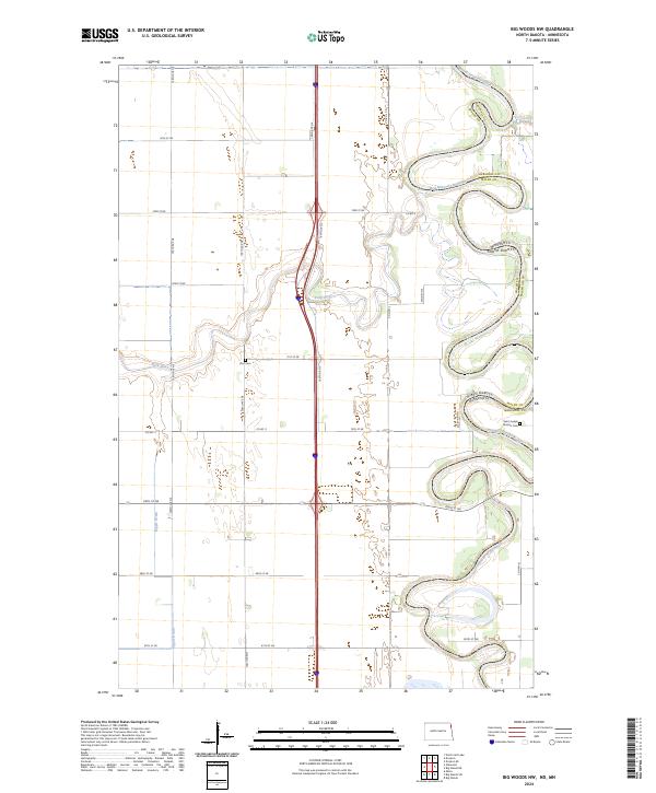 Big Woods NW topographic map thumbnail