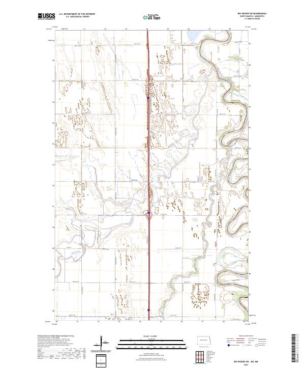 Big Woods SW topographic map thumbnail