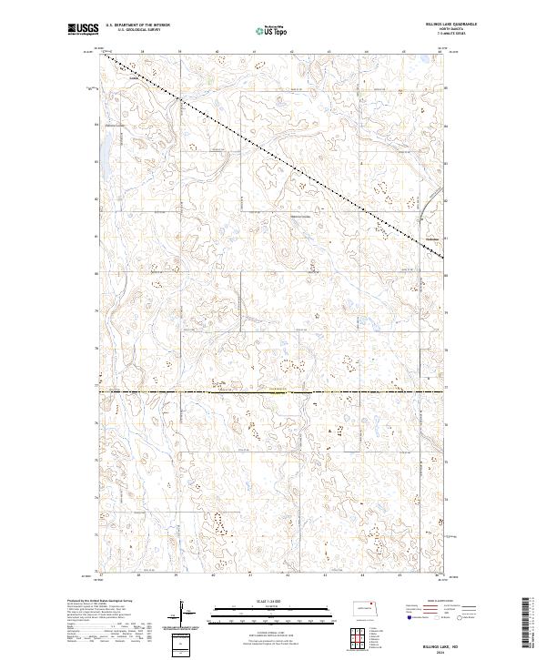 Billings Lake topographic map thumbnail