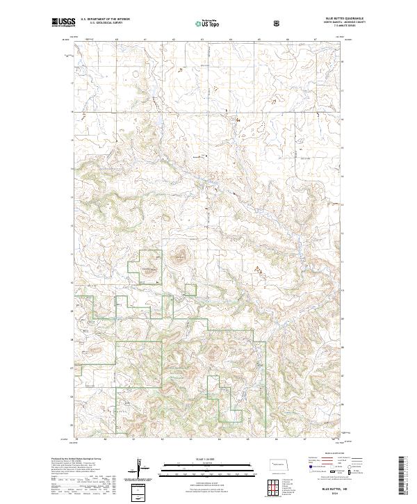 Blue Buttes topographic map thumbnail