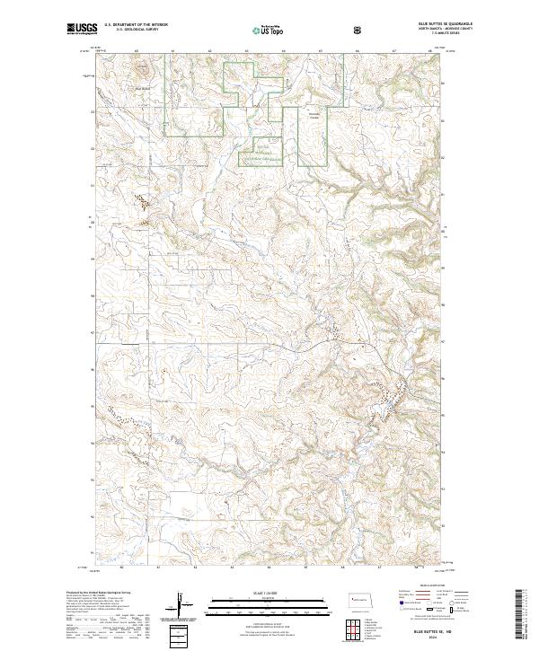 Blue Buttes SE topographic map thumbnail