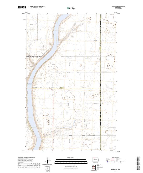 Bowbells SE topographic map thumbnail