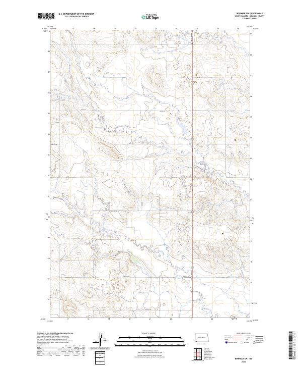 Bowman SW topographic map thumbnail