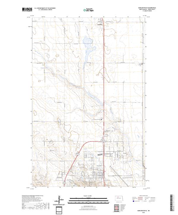 Burlington SE topographic map thumbnail