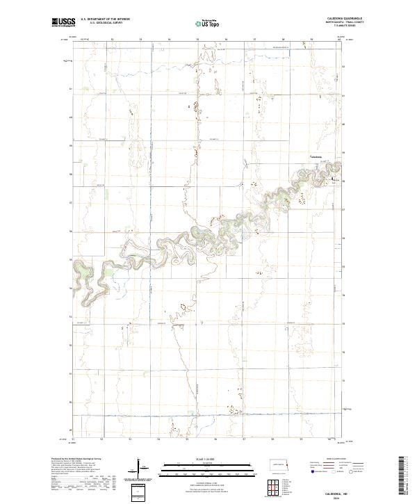 Caledonia topographic map thumbnail
