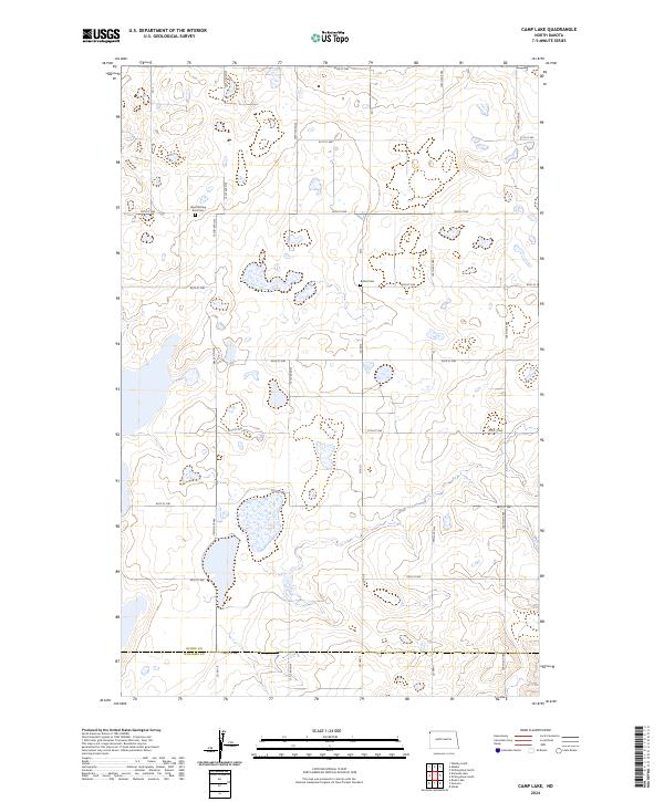Camp Lake topographic map thumbnail