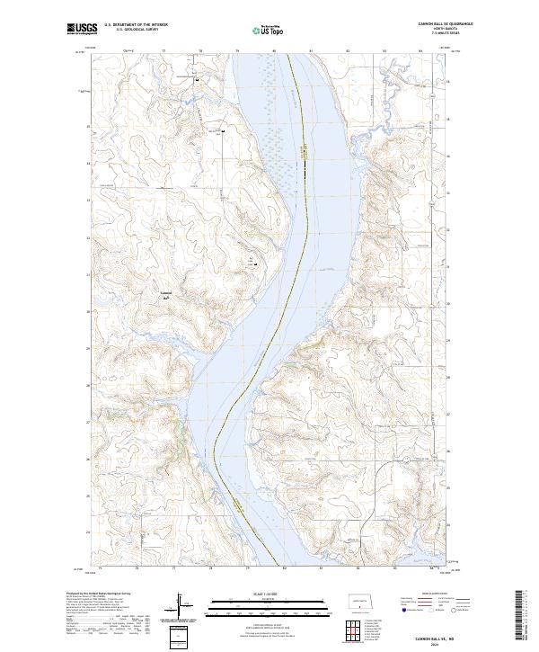 Cannon Ball SE topographic map thumbnail