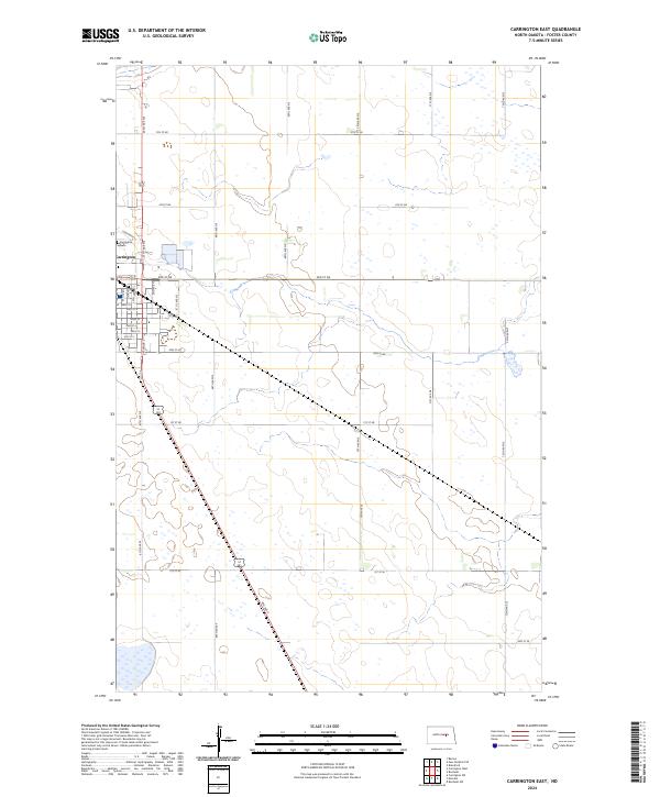 Carrington East topographic map thumbnail