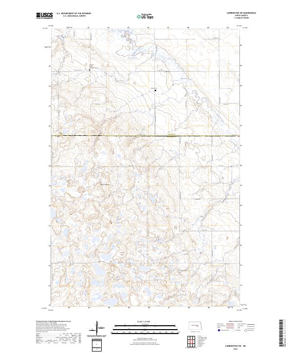 Carrington SW topographic map thumbnail
