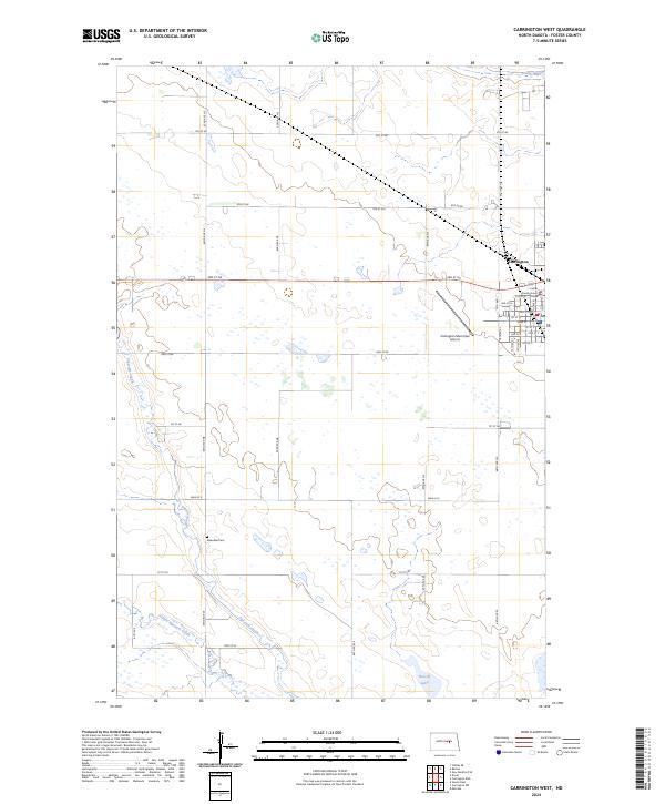 Carrington West topographic map thumbnail