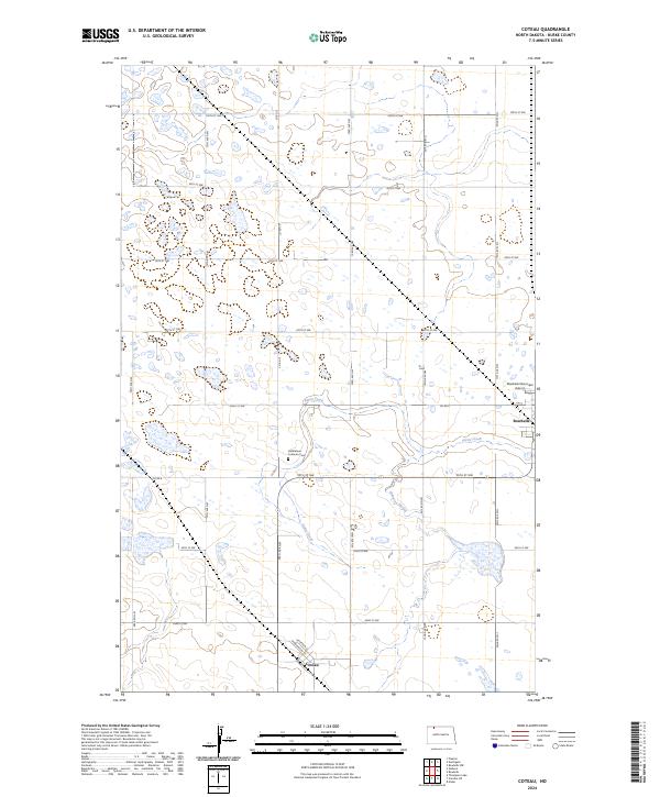 Coteau topographic map thumbnail