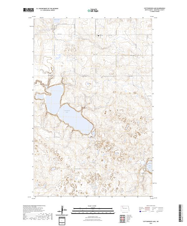 Cottonwood Lake topographic map thumbnail