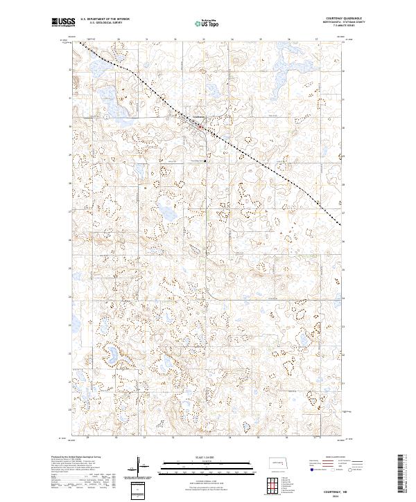 Courtenay topographic map thumbnail