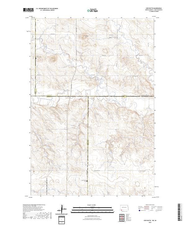 Cow Butte topographic map thumbnail