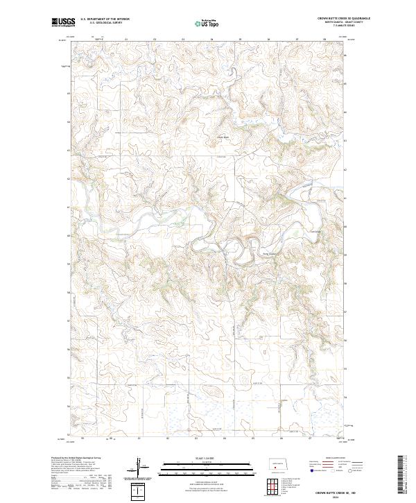 Crown Butte Creek SE topographic map thumbnail