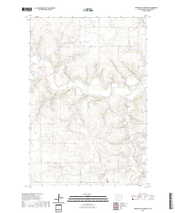 Crown Butte Creek SW topographic map thumbnail