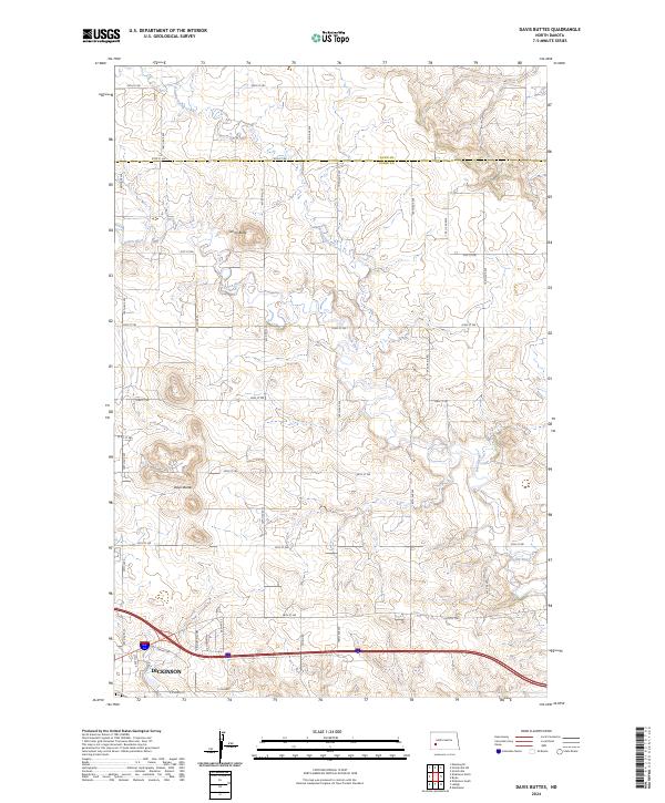 Davis Buttes topographic map thumbnail