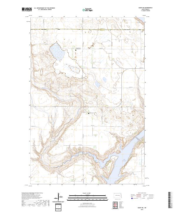 Dazey NE topographic map thumbnail