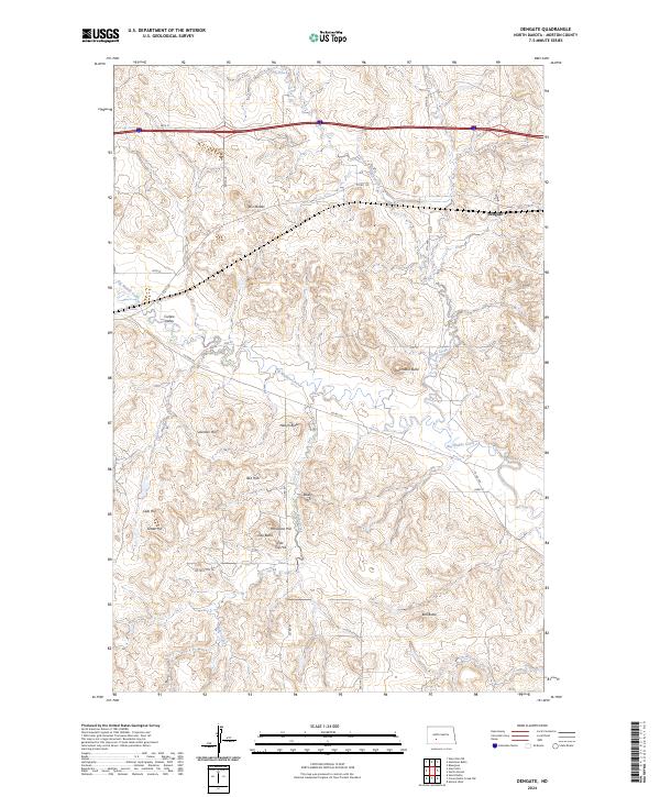 Dengate topographic map thumbnail