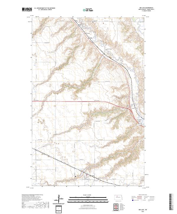 Des Lacs topographic map thumbnail