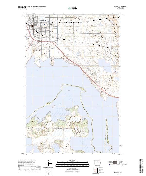Devils Lake topographic map thumbnail
