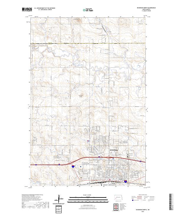 Dickinson North topographic map thumbnail