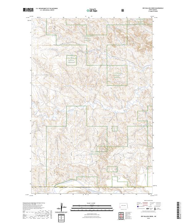 Dry Bullion Creek topographic map thumbnail