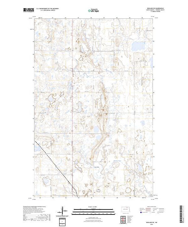 Egeland SW topographic map thumbnail