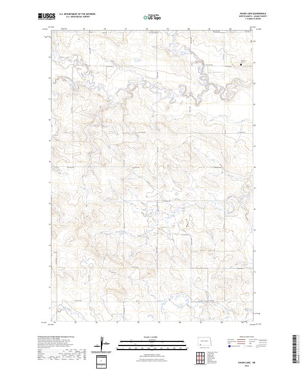 Ehler Lake topographic map thumbnail